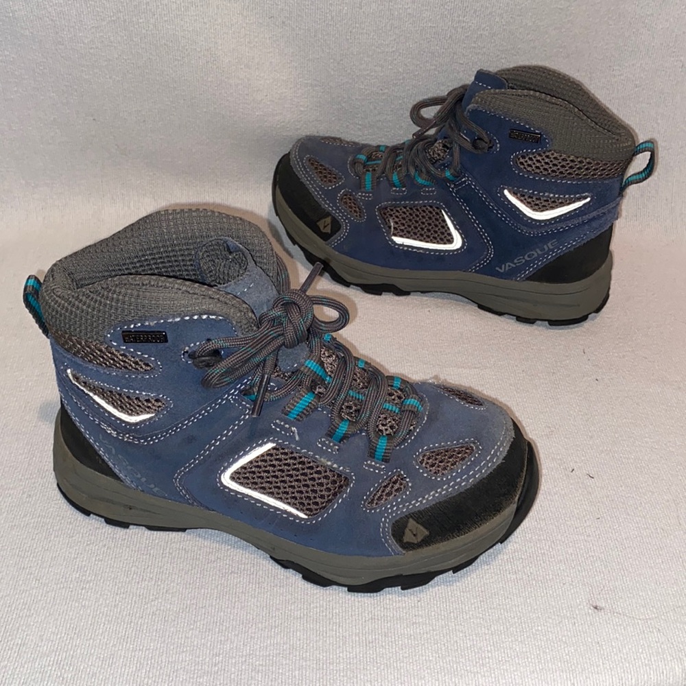 Vasque kids blue and grey waterproof hiking boots size 2